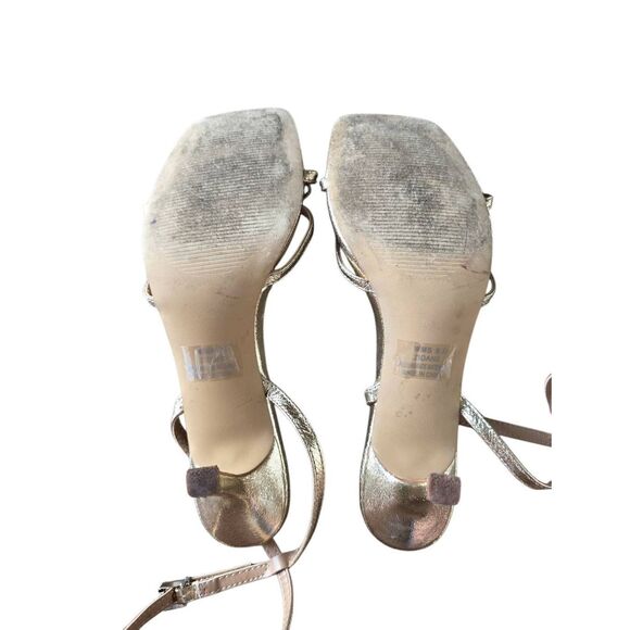 DV Dolce Vita Bow Ankle Strap Sandals Size 8.5 Gold Open Toe Dress Heels - Picture 7 of 8